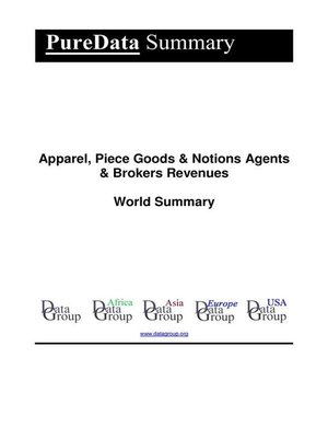 cover image of Apparel, Piece Goods & Notions Agents & Brokers Revenues World Summary